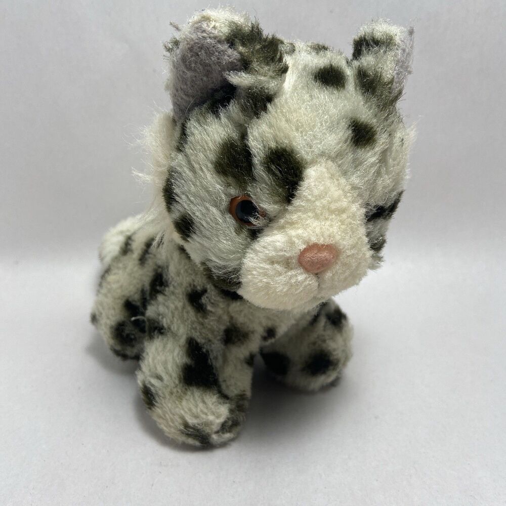 Vtg Dandee Jungle Cubs Grey Leopard Plush Stuffed Animal WAL-Mart 6" Rare